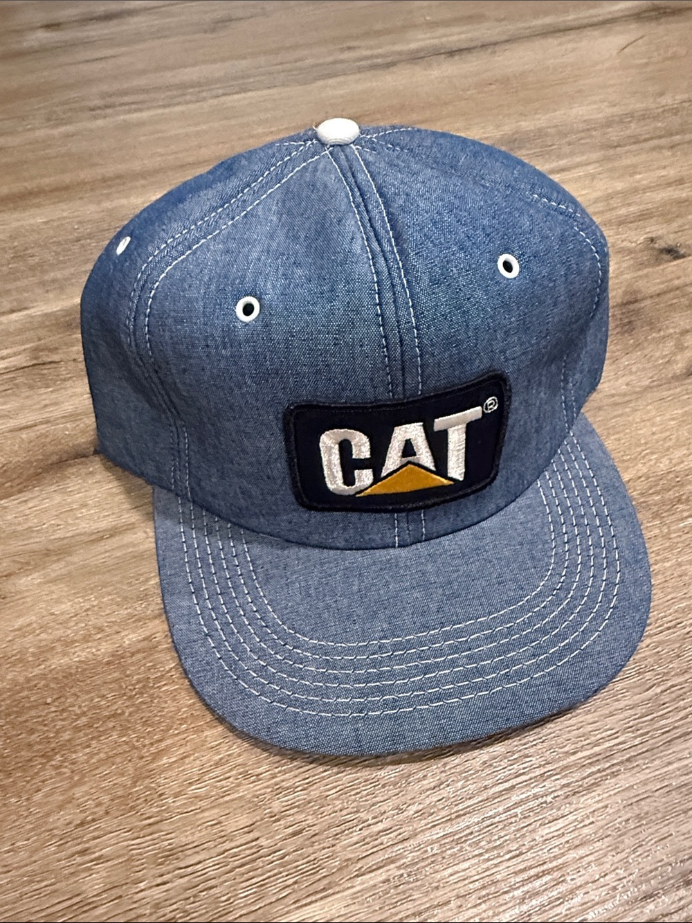 NWOT Vintage Denim CAT Logo Cap - Trucker Hat Made in USA
